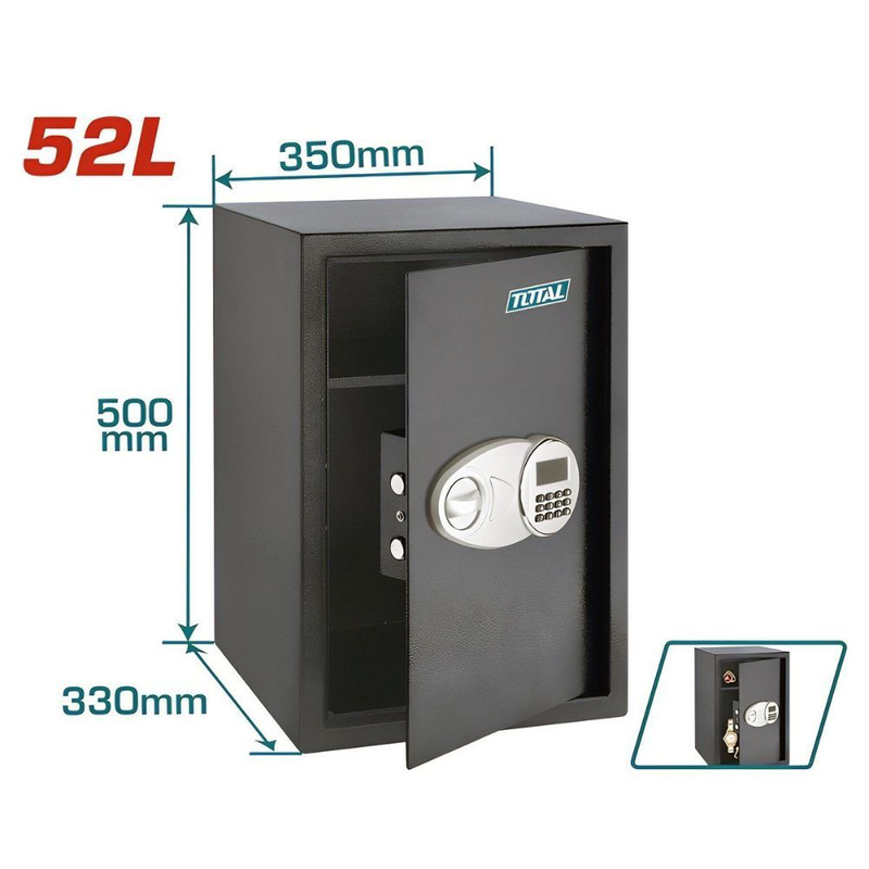 Product image: Total ηλεκτρονικό χρηματοκιβώτιο 52l για ασφαλή φύλαξη αντικειμένων, , medium-null