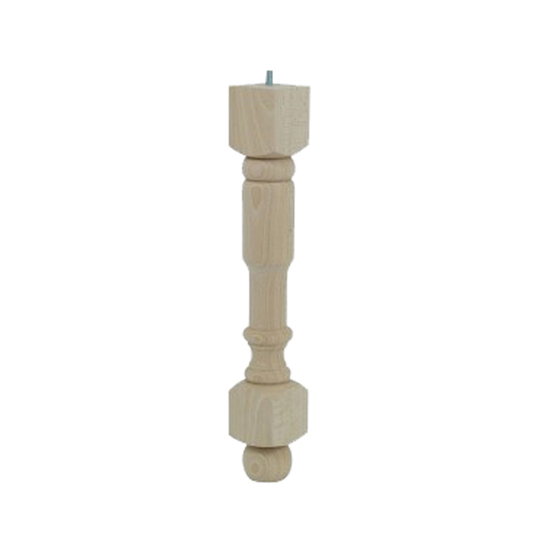 Coffee table leg with carving 395x60x60mm wooden, , medium image number null