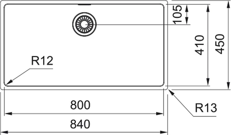 Franke square bxx 210-80 inox 80x41cm, , medium-null