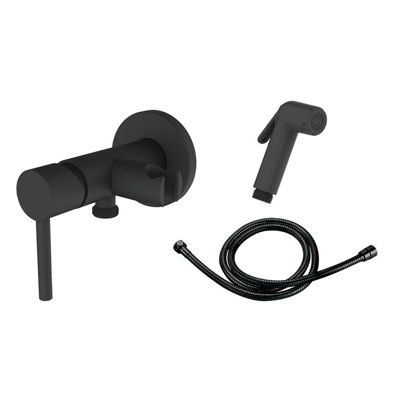 Product image: Toubkal concealed black matte 1 function shattaf 2-way, , medium-null