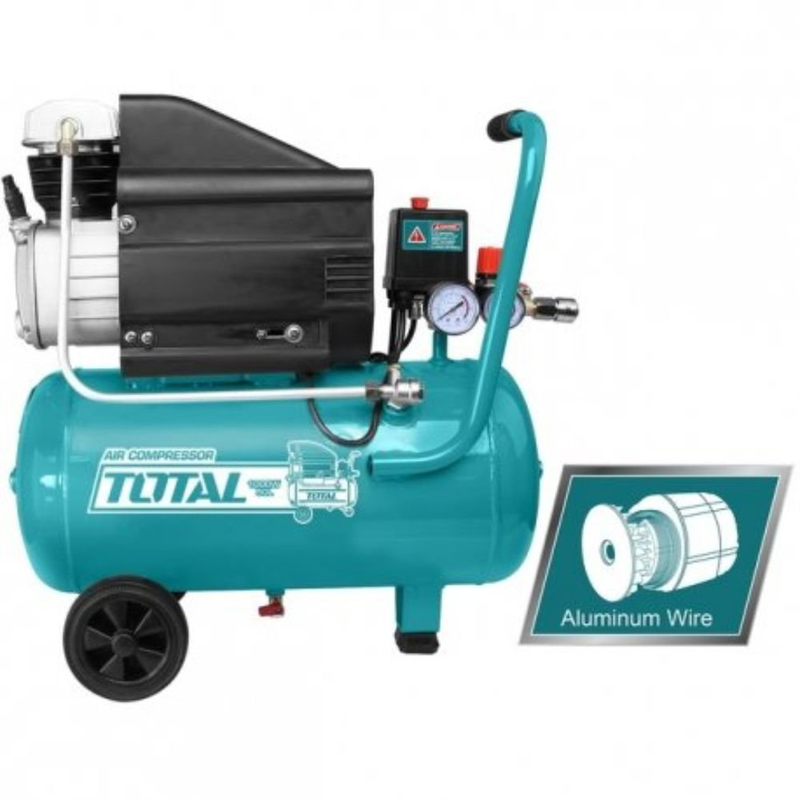 Total μονοφασικό κομπρεσέρ αέρος με ισχυ 2.5hp και αεροφυλάκιο 50lt, , medium-null
