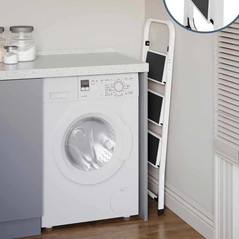 Kaokey σκάλα βαρέως τύπου 3 σκαλιών έως 150kg μαύρο/ασημί, , medium-null