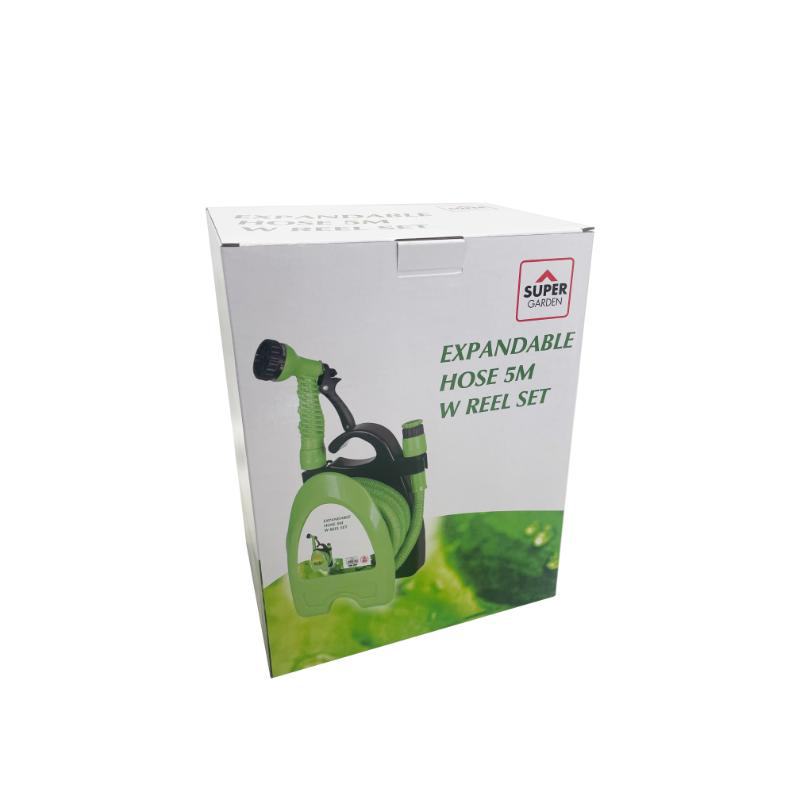 Expandable hose 5m with reel set - green, , medium-null