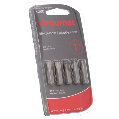 Draumet bits 5pcs slotted+ph, , medium