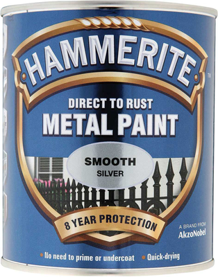 Hammerite smooth silver 750ml, , medium