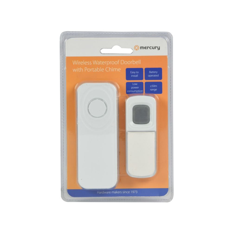 Product image: Mercury ασύρματο αδιάβροχο κουδούνι με φορητό δέκτη 350.295uk – εύκολη εγκατάσταση & λειτουργικότητα, , medium-null
