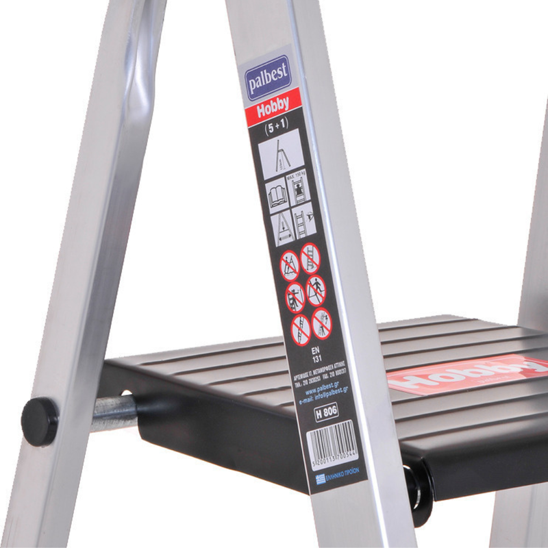 Product image: Palbest hobby σκάλα αλουμινίου με 6+1 σκαλοπάτια 221cm, , medium-null