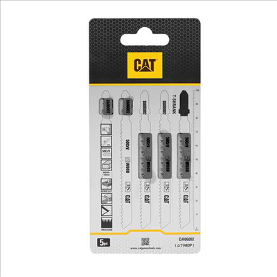 Cat da06002 jigsaw blades t-shank wood plastic 100x1.3x6tpi hcs t144dp   75mm  precision pack x 5