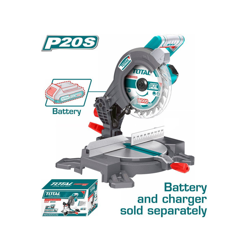 Product image: Total δισκοπρίονο πάγκου μπαταρίας με δίσκο κοπής διαμέτρου 210mm & ταχύτητα κοπής 3000rpm solo, , medium-null