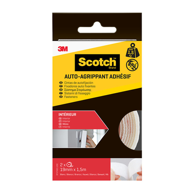 3m scotch indoor fasteners 19x1.5mm 2pcs - white, , medium