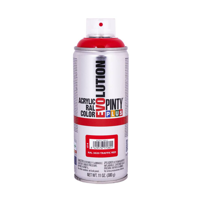 Acrylic paint spray traffic red ral 3020 400ml evolution, , medium image number null