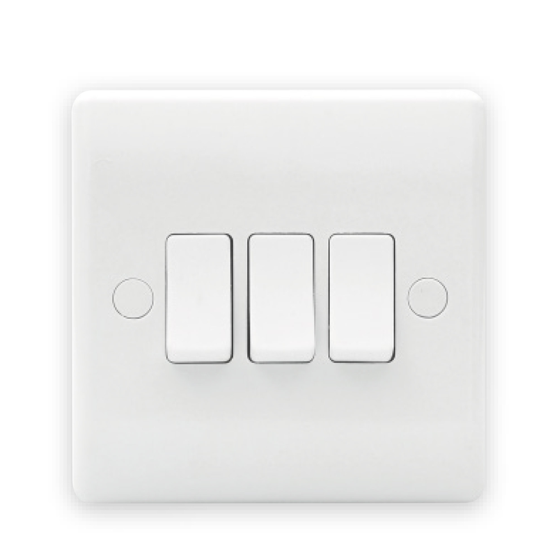 Bg nexus 843-01 triple light switch 3 gang 2 way, , medium image number null