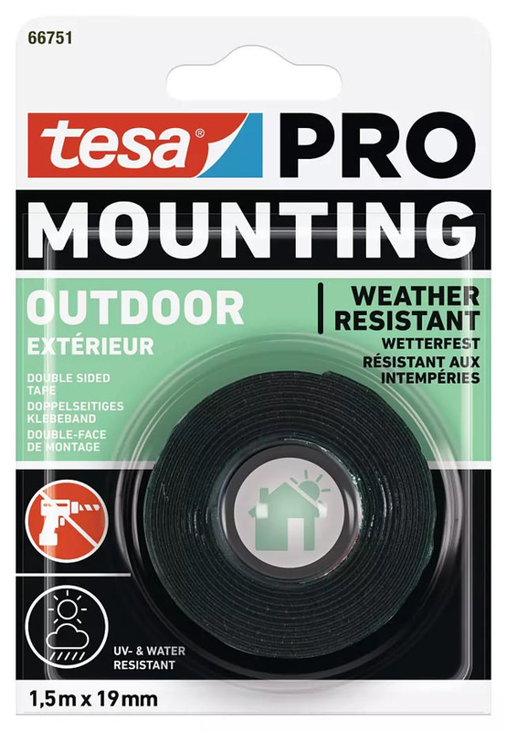 Tesa pro double-face tape 1kg outdoor 1.5mx19mm, , medium-null