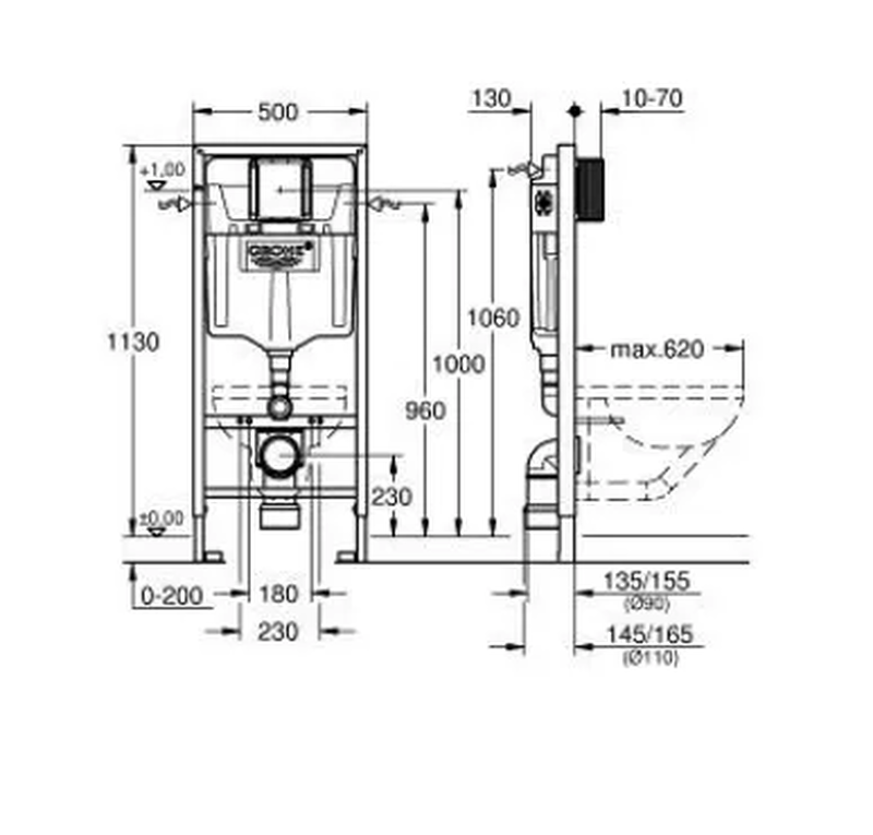 Product image: Grohe rapid sl element for wc, 1.13 m installation height, , medium-null