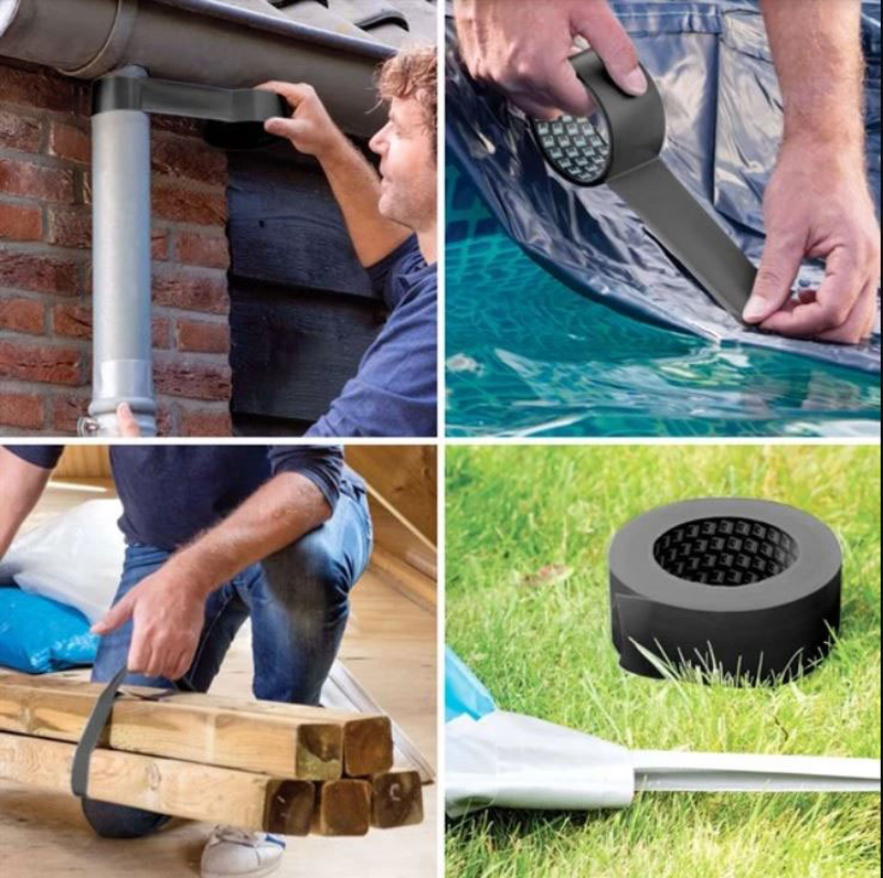 Product image: Bison 180104 grizzly tape black 10m, , medium-null