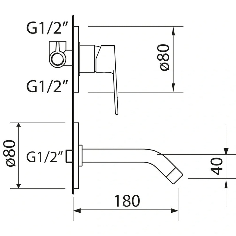 Agora xtreme black concealed basin mixer, , medium-null