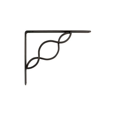 Shelf corner mod. 22 150x125mm metallic black, Black, medium