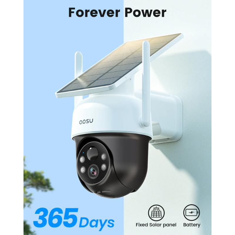 Aosu outdoor surveillance solar camera 2k, , medium image number null