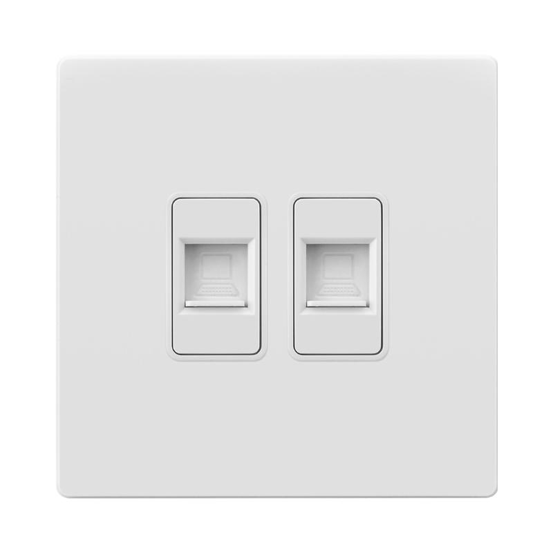 Powerlink accessories 2-gang cat6 data socket white, , medium-null