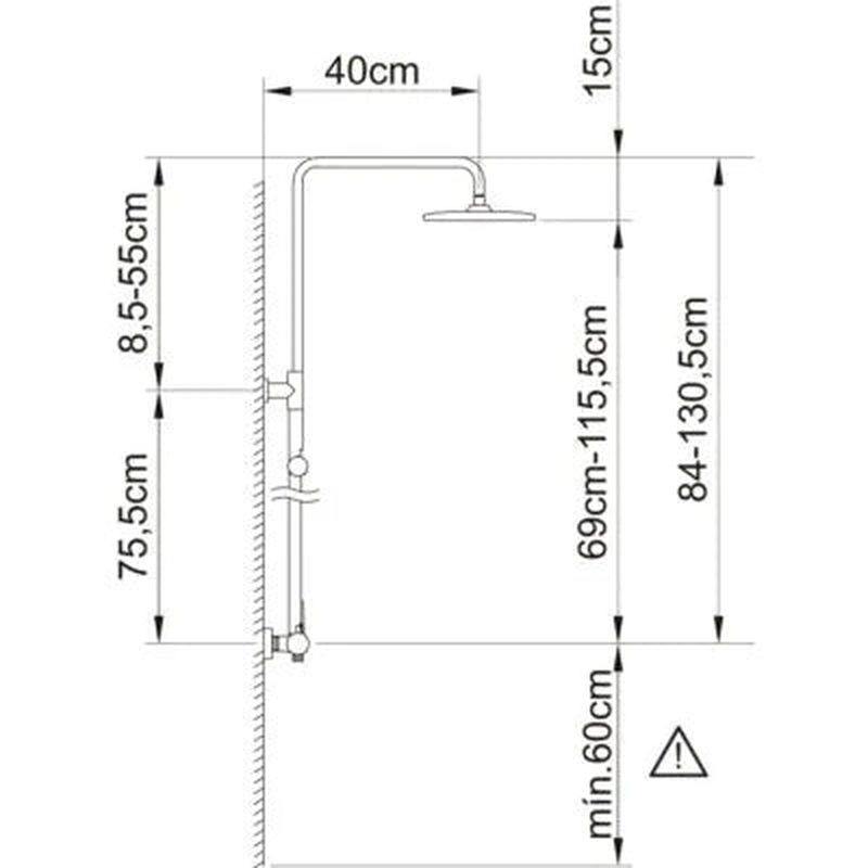 Panam evo xtreme black extendable shower column-null
