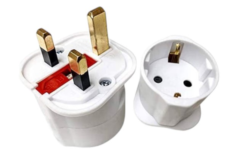 Adaptor 2pin to uk plug 3pin 13a pk schuko image number null