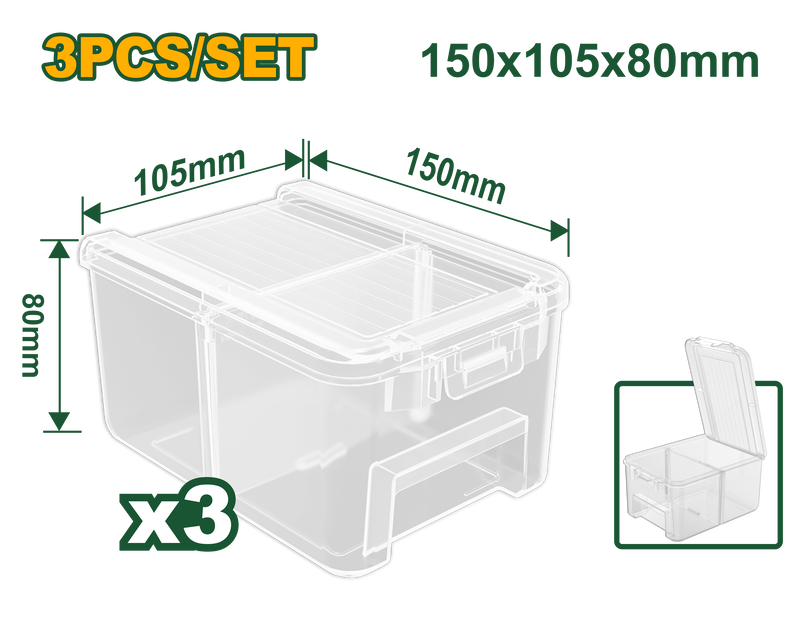 Product image: 3pcs transparent storage bins set jadever, , medium-null