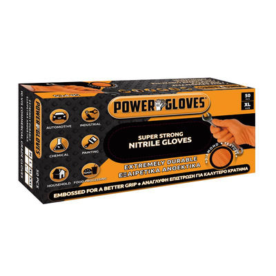 Power gloves nitrile orange (xl) 50pcs, , medium