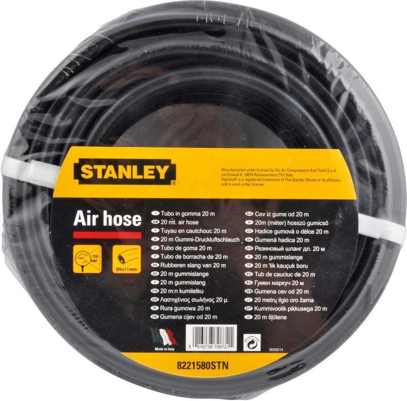 Stanley hose pipe 6x11 20m w/univ.c, , medium image number null