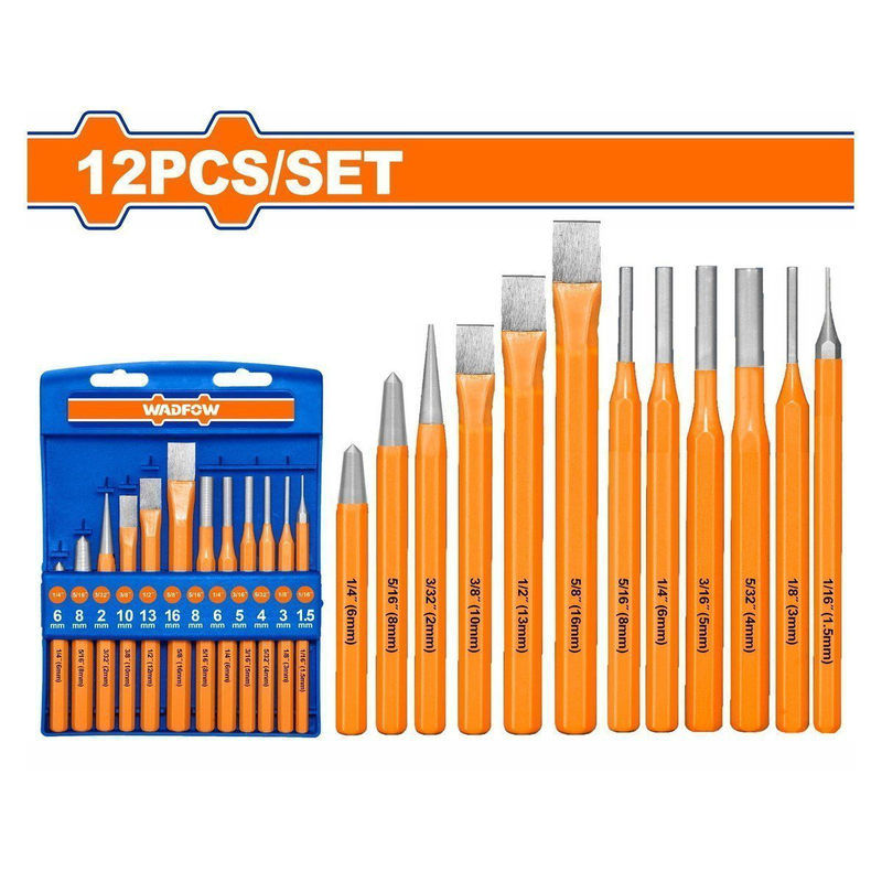 Wadfow 12 pcs cold chisel and punch set, , medium-null