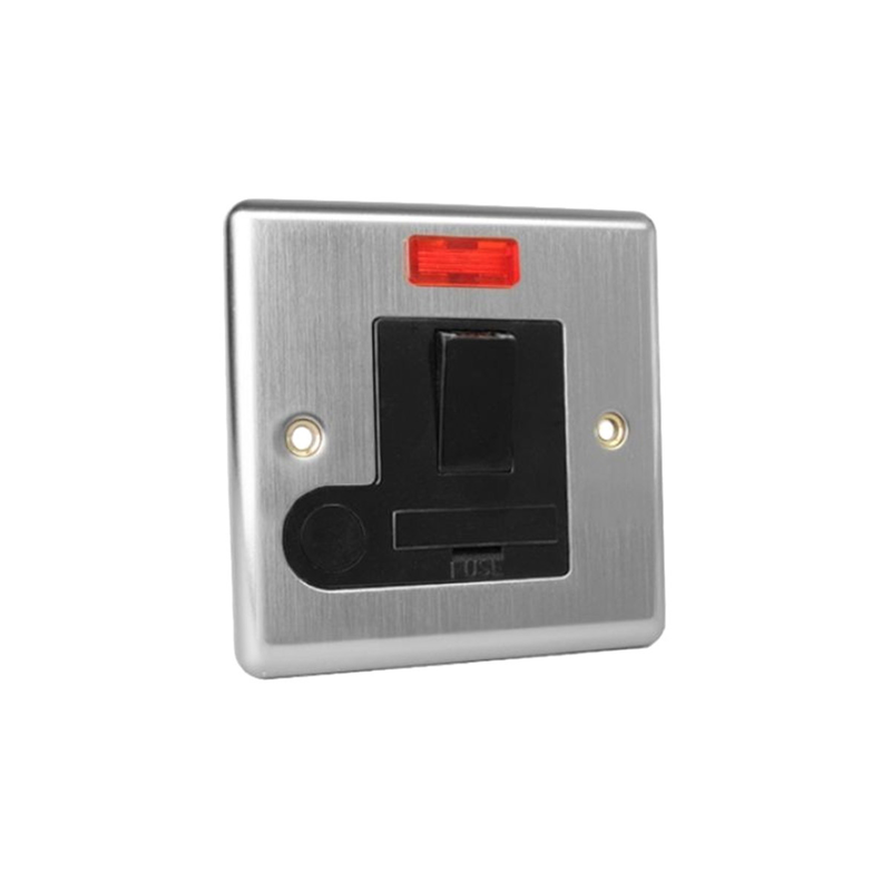 Wall switch fcu's 13a with lamp silver with black-null