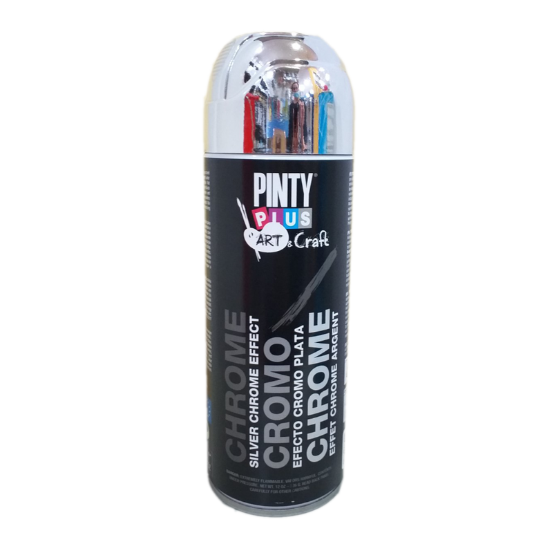 Acrylic paint spray silver chrome effect 400ml c150, , medium-null
