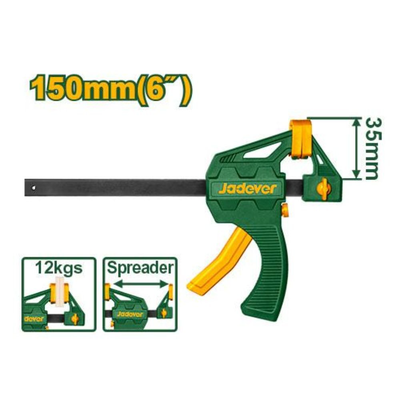 Jadever jdcp4376 quick bar clamp 6’’ με μαλακές αντικραδασμικές επιφάνειες, , medium