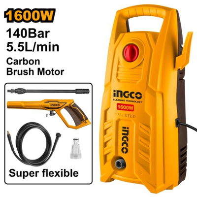 Ingco πλυστικό μηχάνημα υψηλής πίεσης 1600w με αυτόματη διακοπή & πιστόλι ψεκασμού, , medium