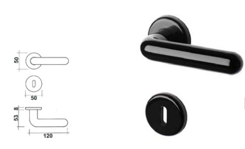 Door handle plastic white, , medium image number null