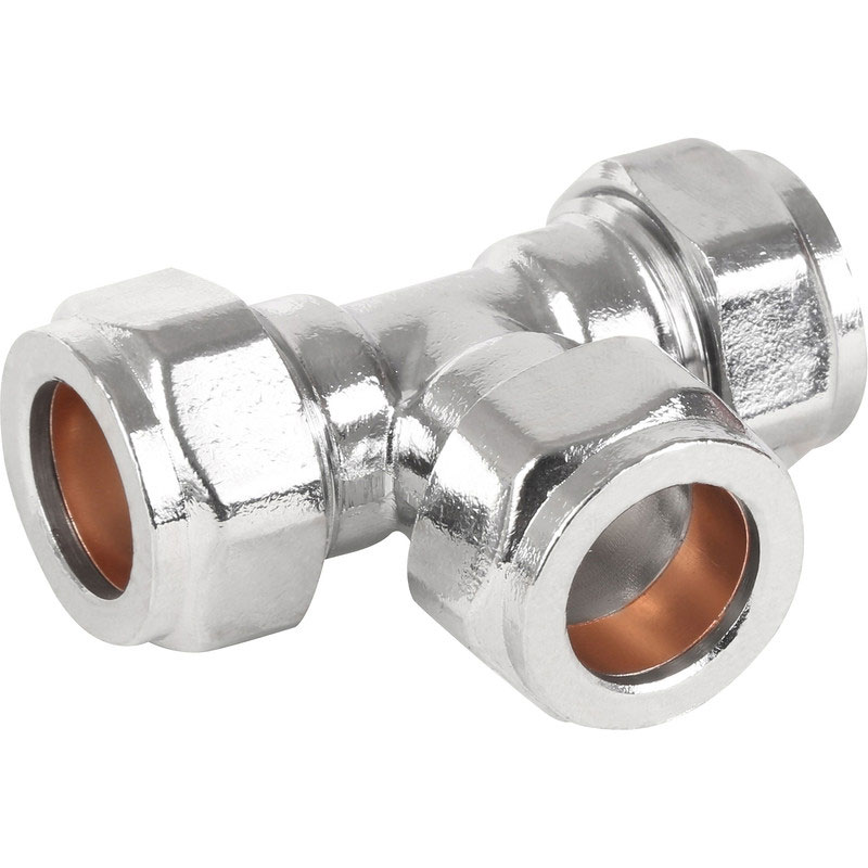 Plumbwater chrome tee 10mm, , medium image number null
