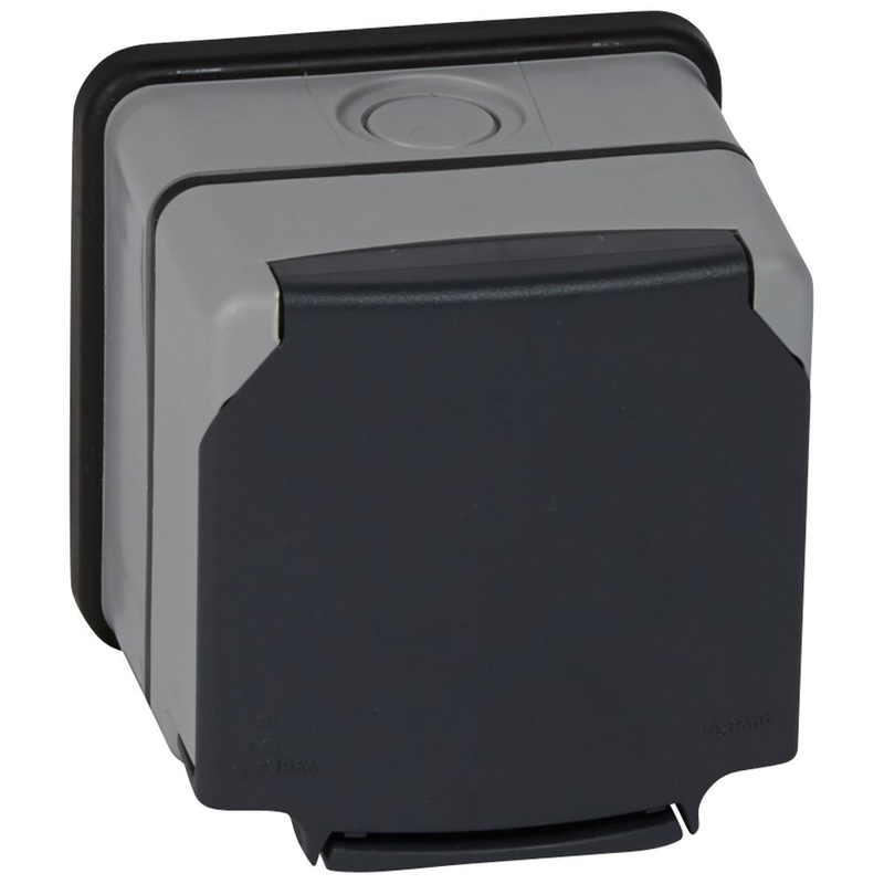 Product image: Legrand 684622 socket outlet plexo 66 1 gang switched opaque lid 13 a grey, , medium-null