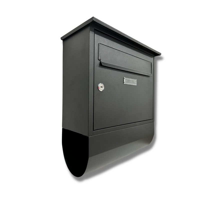 Μεταλλικό γραμματοκιβώτιο τοίχου μαύρο 390x165x460mm, , medium-null