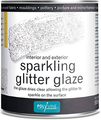 Sparkling glitter glaze silver 500ml polyvine