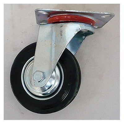 Industrial castor with steel core wheel swivel, rigid & threaded size:75mm 50kg, , medium