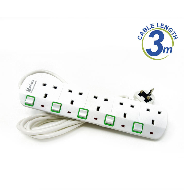 Gk power επεκταση καλωδιου 3m 5 πριζες, , medium-null