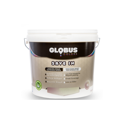 Globus plastic paint for interior save in white 1lt, White, medium
