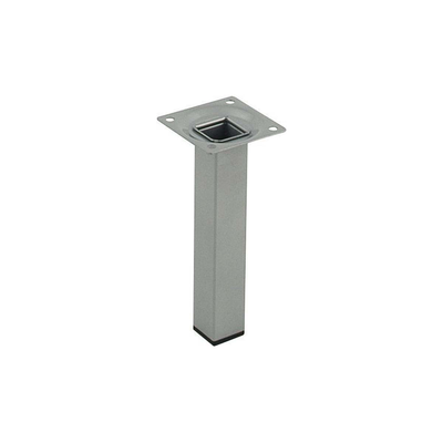 Furniture foot square 150x25x25mm metallic gray