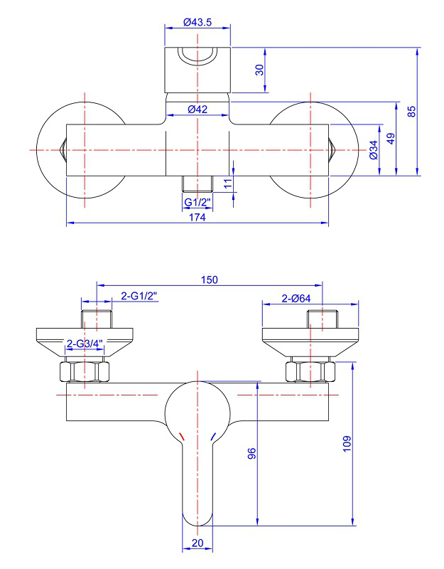 Product image: Hofer pluie amanzi collectionshower mixer, , medium-null