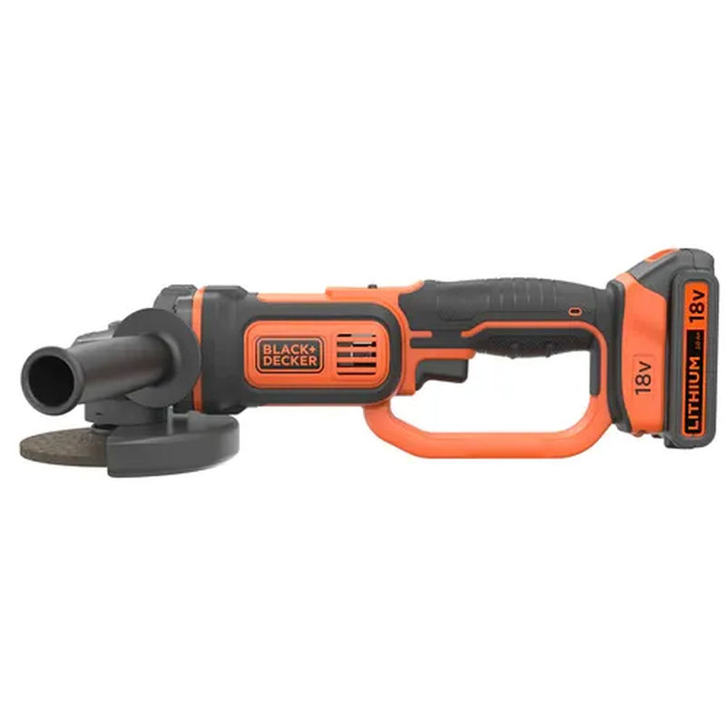 Cordless angle grinder  125mm 18v li-ion with 4.0ah battery - charger & soft bag bcg720m1-qw black&decker, , medium image number null