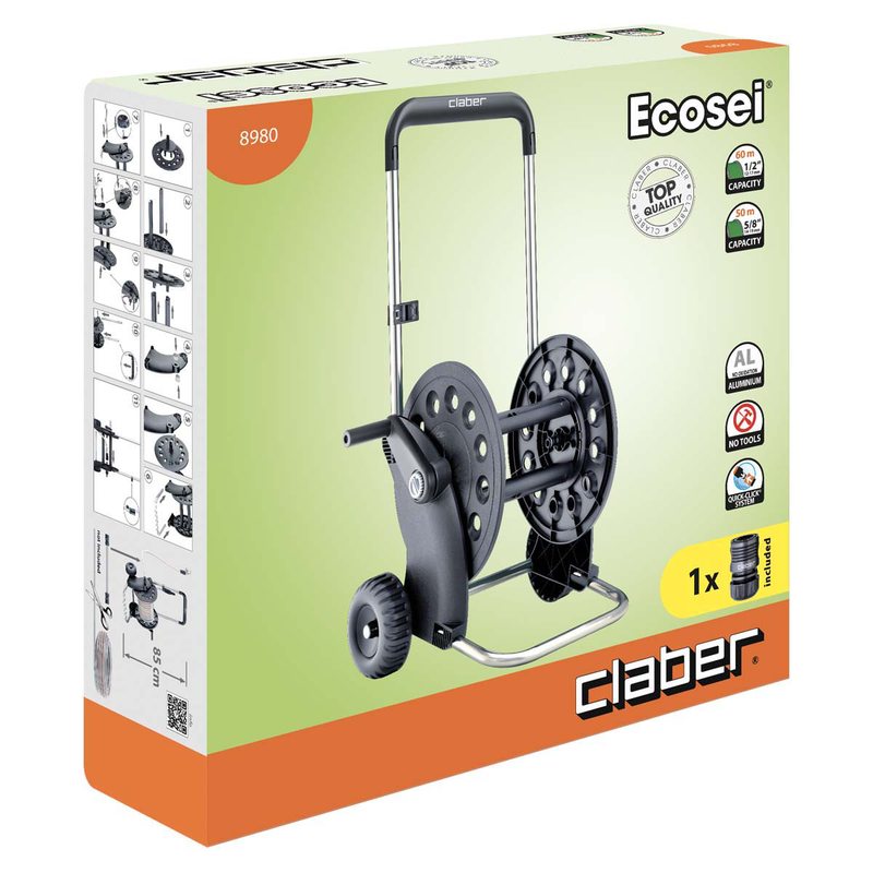 Product image: Claber 8980 ergonomic τροχηλατο καρουλι ποτισματος 60m 1/2"-null