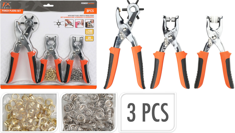 Hole punch and eyelet pliers set of 3pcs, , medium-null