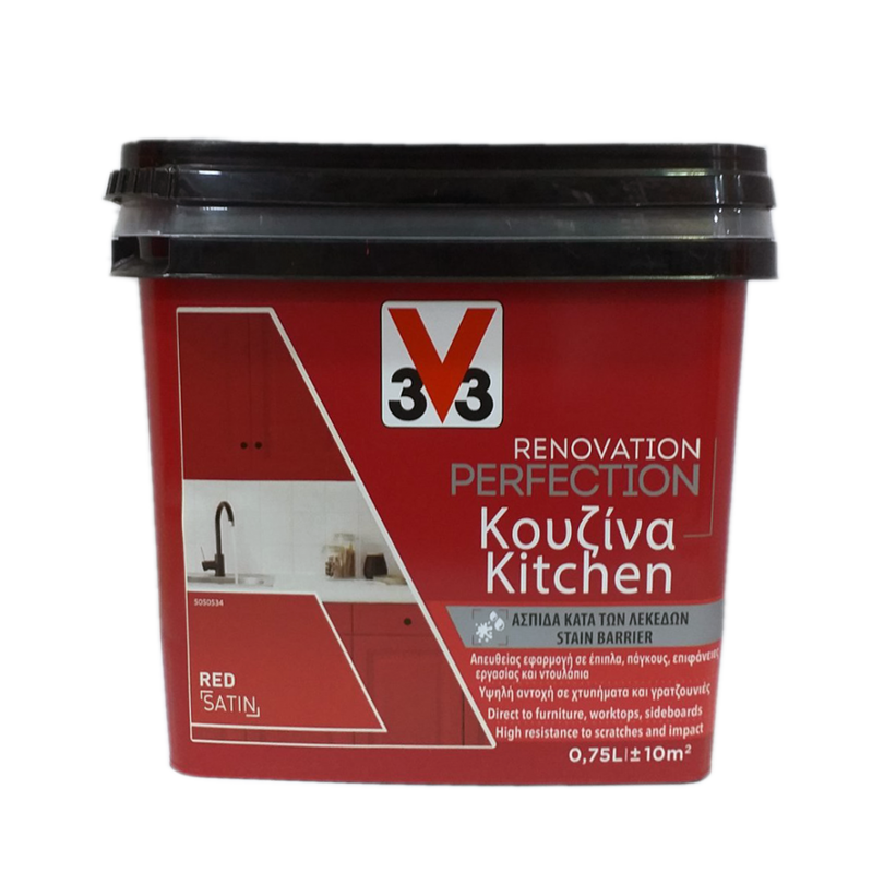 Renovation perfection kitchen paint v33 red 750ml, , medium image number null