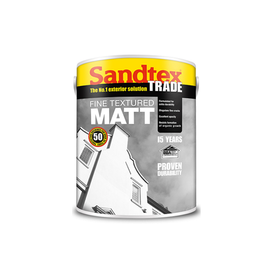 Sandtex fine texture mat white 5l, , medium