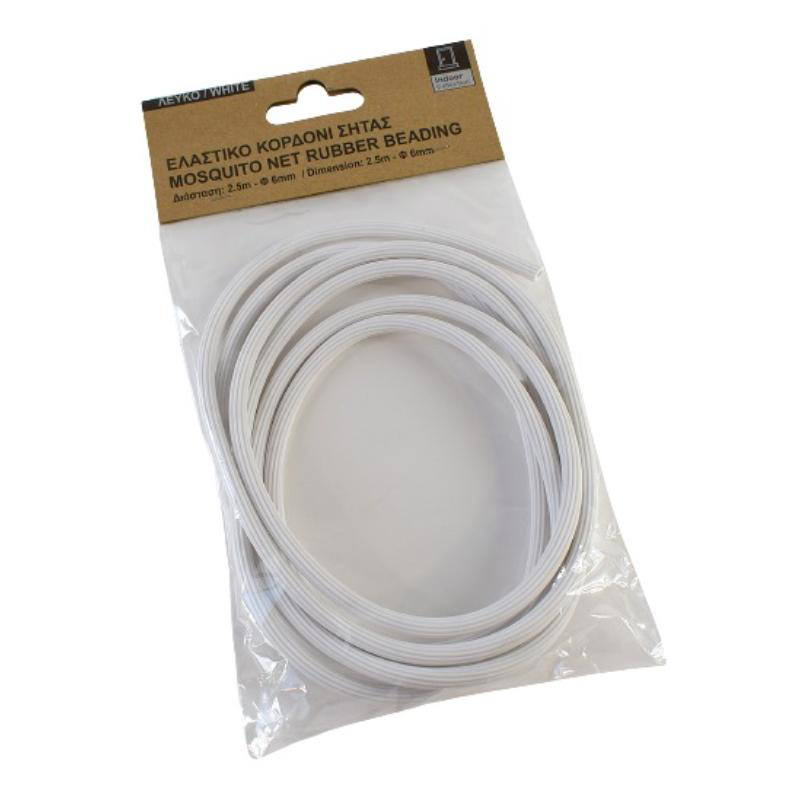 Home & camp fly screen rubber beading 6mm 2.5m - white, , medium-null