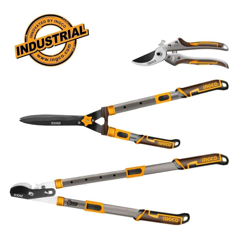 Product image: Ingco σετ 3 ψαλίδια κήπου ingco με λεπίδες sk5 & τεφλόν για κλάδεμα, κλαδιά & μπορντούρες, , medium-null